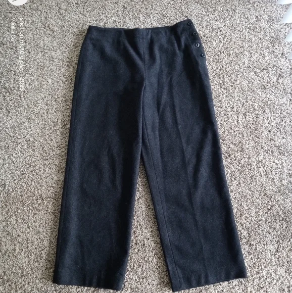 J.Crew Wide Leg Wool Cashmere Blend Trouser Pant Black Size 10 - Picture 7 of 7